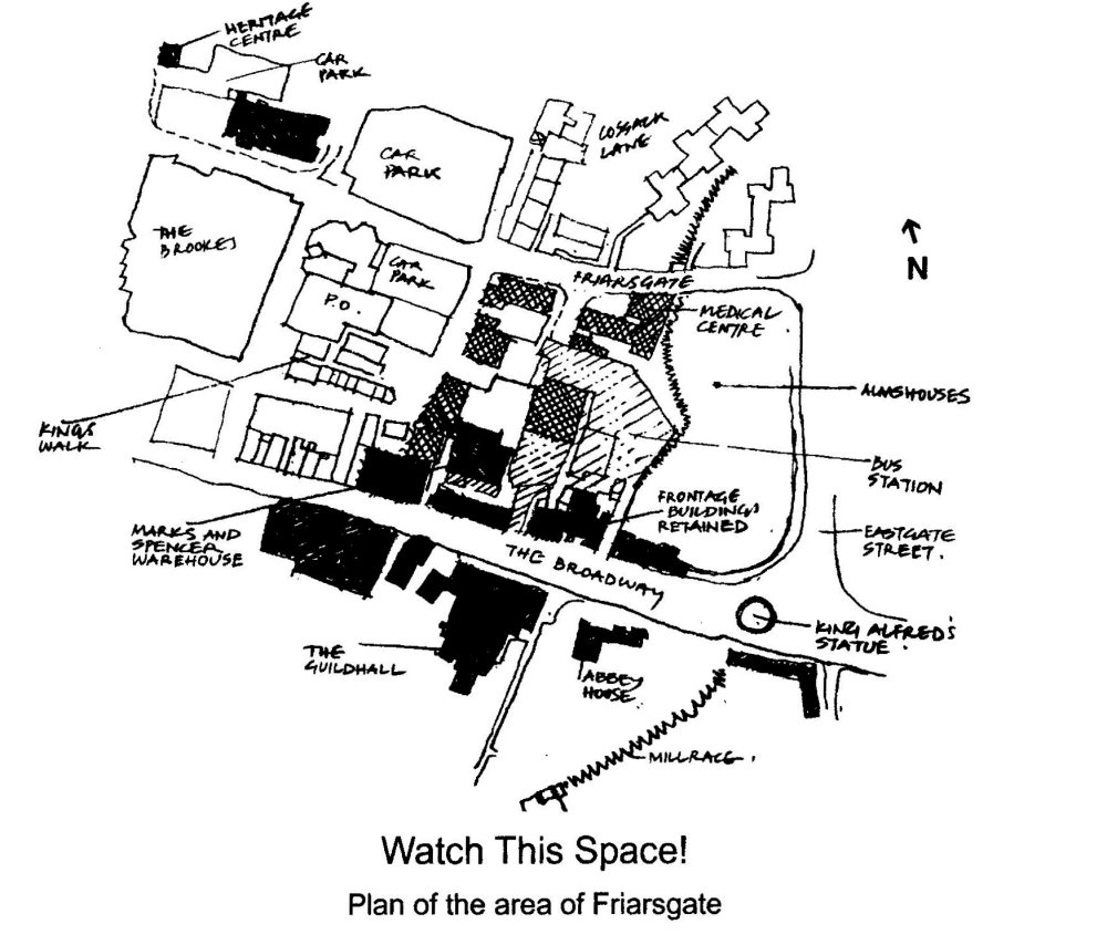 Map showing Plan of Friarsgate development