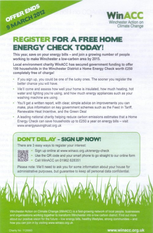 Register for Home Energy check