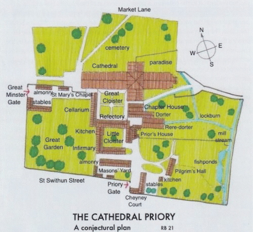 The Cathedral Priory - a conjectural plan