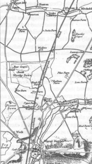 Part of Mudie's map of Winchester