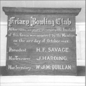 Panel from Friary Bowling Club Pavilion