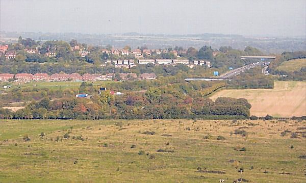 View of Highcliffe vand M3 from Morestead Road