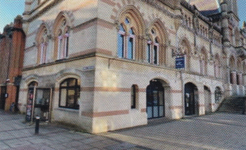 Fish and Chip shop front in Guildhall building