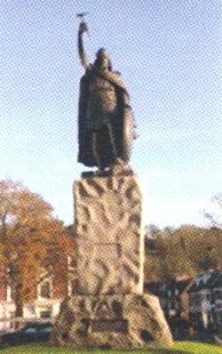 King Alfred's Statue on a plinth of Cornish (Penryn) granite