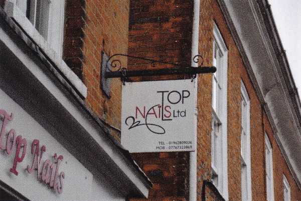 Top Nails sign, Parchment Street