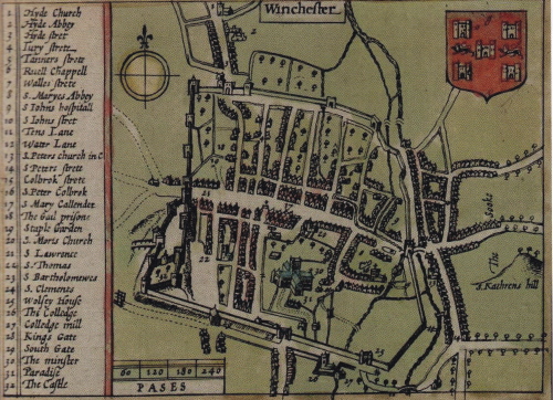 John Speed 1611 map of Winchester